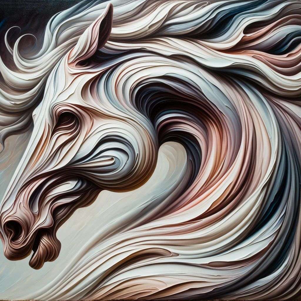 a horse, painting, abstract style